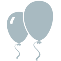 Luftballon Icon in hellem grau-blau