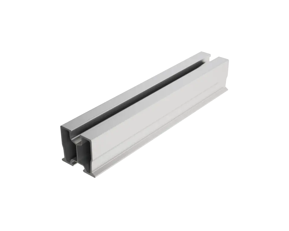 Rail de support PREFA pour la fixation des modules photovoltaïques.
