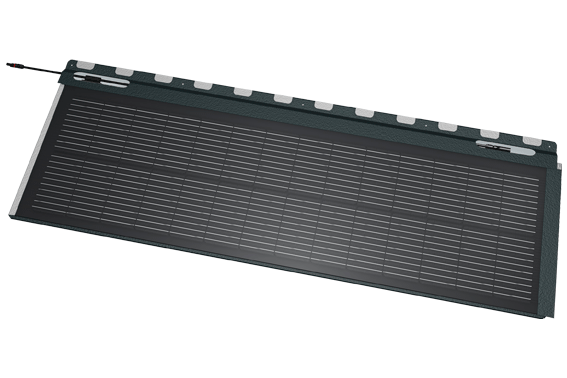 Photo de la tuile solaire PREFA avec câble PV
