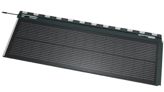 Photo de la tuile solaire PREFA avec câble PV