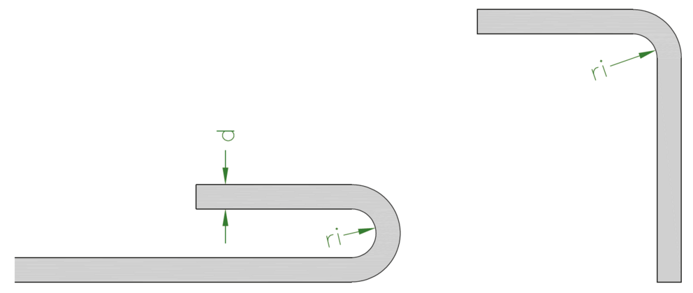 [Translate to Français:] [Translate to Français:] Abbildung von PREFA Ergänzungsbändern mit gekennzeichnetem Biegeradius