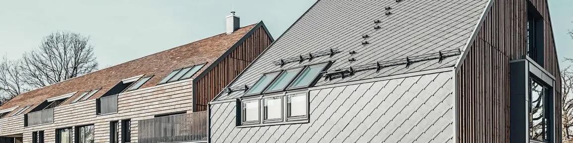 Ansicht vom Töllke-Haus in Hamburg-Schnelsen mit Produkten von PREFA.