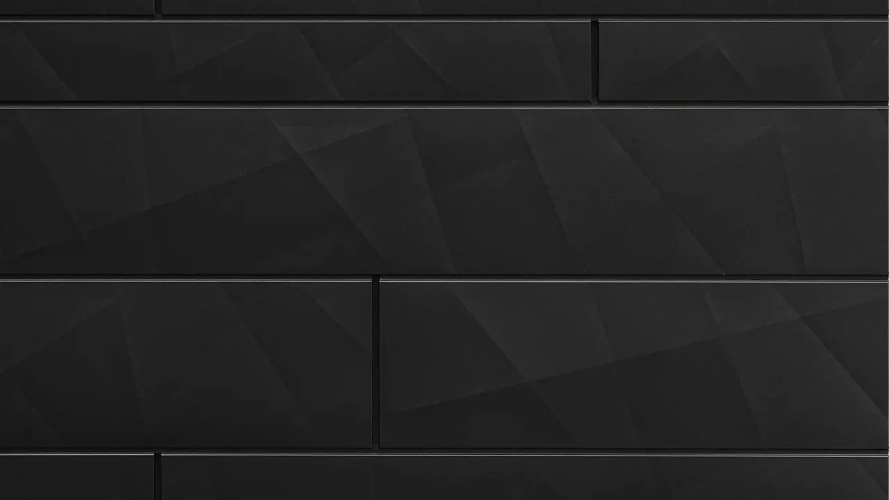 moderne Fassadenbekleidung aus Aluminium mit gekanteter Oberfläche in schwarz, Siding.X von PREFA