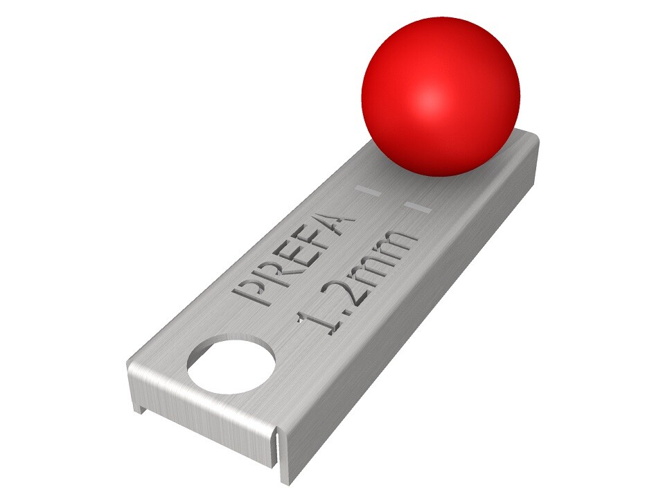 PREFA Montagehilfe für den Sturmsicherungsclip für PREFA Sidings und Siding.X mit rotem Knopf;