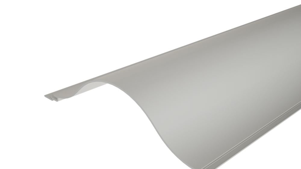 Profilé extrudé sinus 44/200 de PREFA avec surface ondulée, pour la conception de façades ou l'habillage de balcons.