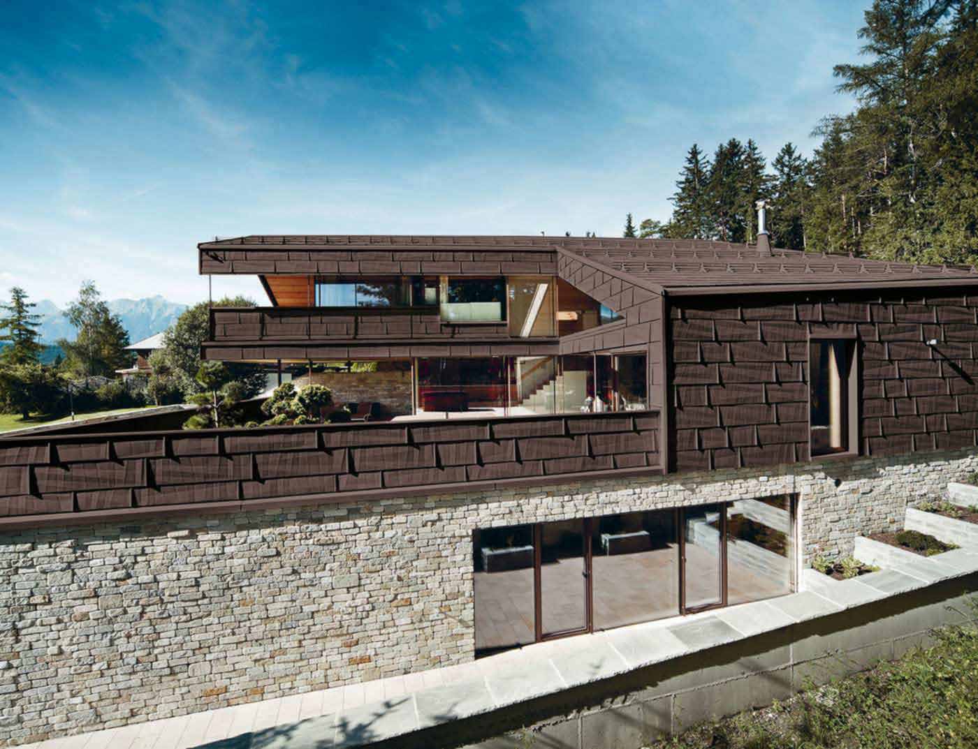 Referenze PREFA Sistemi per facciata FX.12 facciata 11 P.10 testa di moro